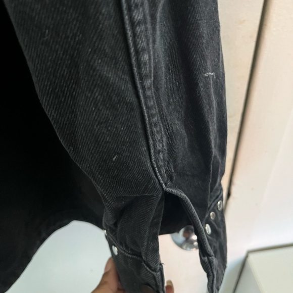 Zara Grunge punk rock Black Denim Jacket with Silver Studs #Modernmideival - Picture 4 of 13